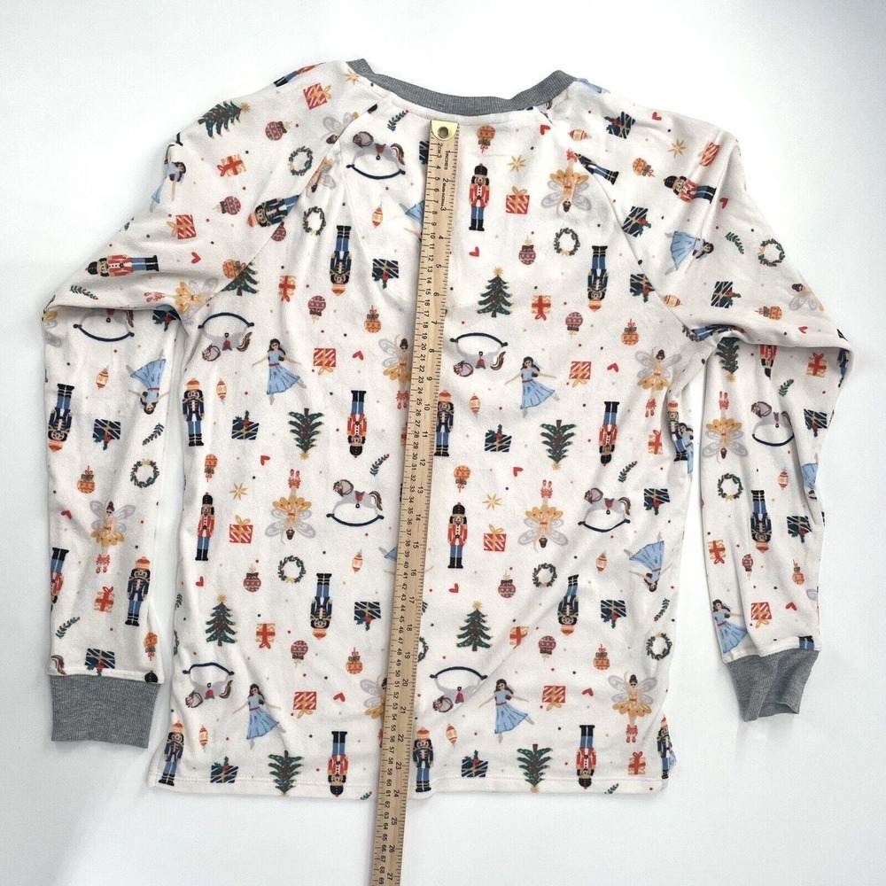 Cuddl Duds Small Tall White Nutcracker Print Minky Fleece Lounge Pajama Set - Picture 7 of 7